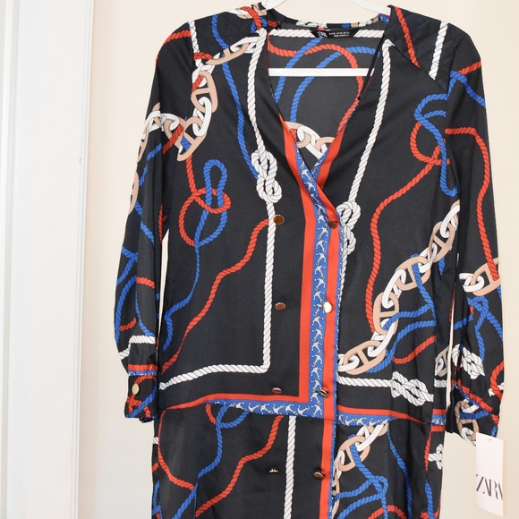 NWT Zara KNOT PRINT DRESS - Picture 5 of 8
